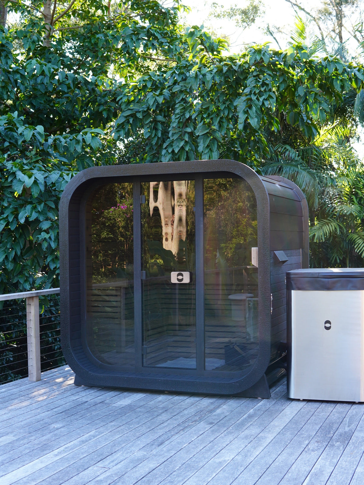 non toxic sauna on the deck