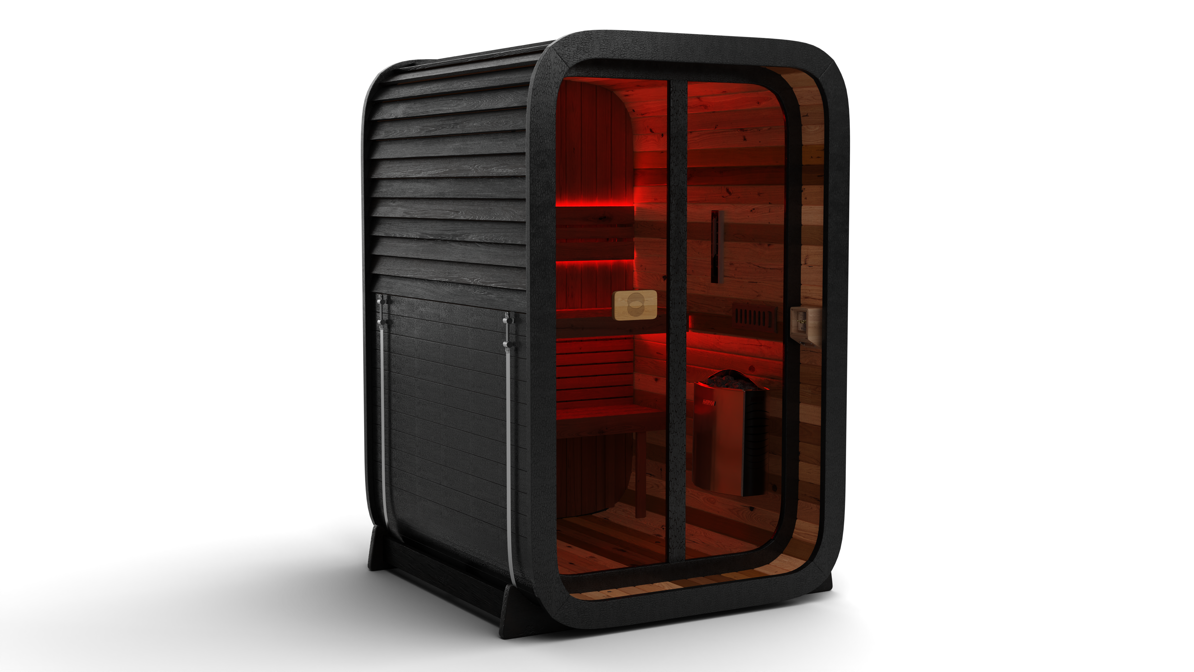 Japanese Cedar (Charcoal Style) / Matching Wooden Roof Kit / Harvia Vega 9kW Heater (classic style)